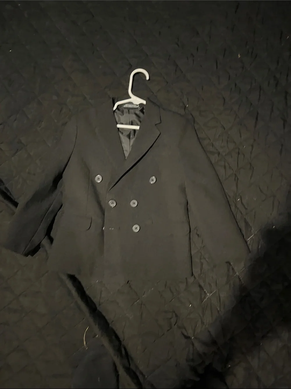 Children's Black Double-Breasted Pea Coat